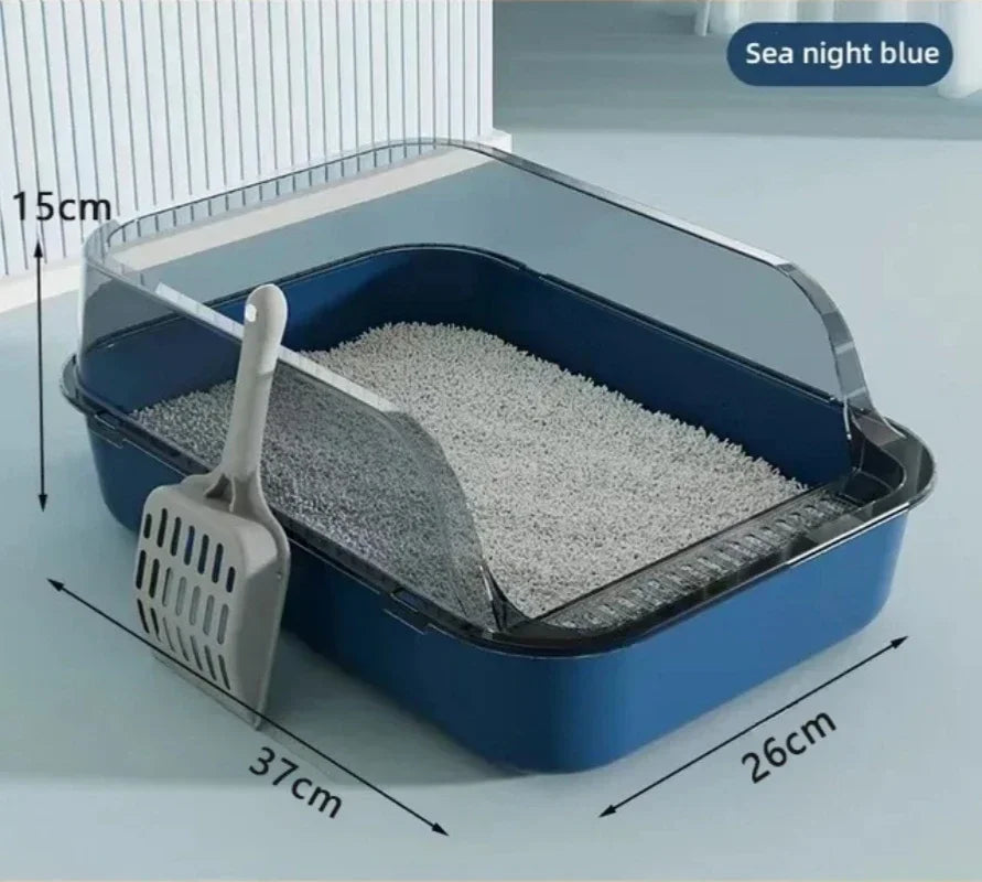 Kitty Sandbox Cat Litter Box Semi-enclosed