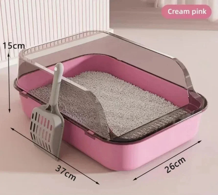Kitty Sandbox Cat Litter Box Semi-enclosed