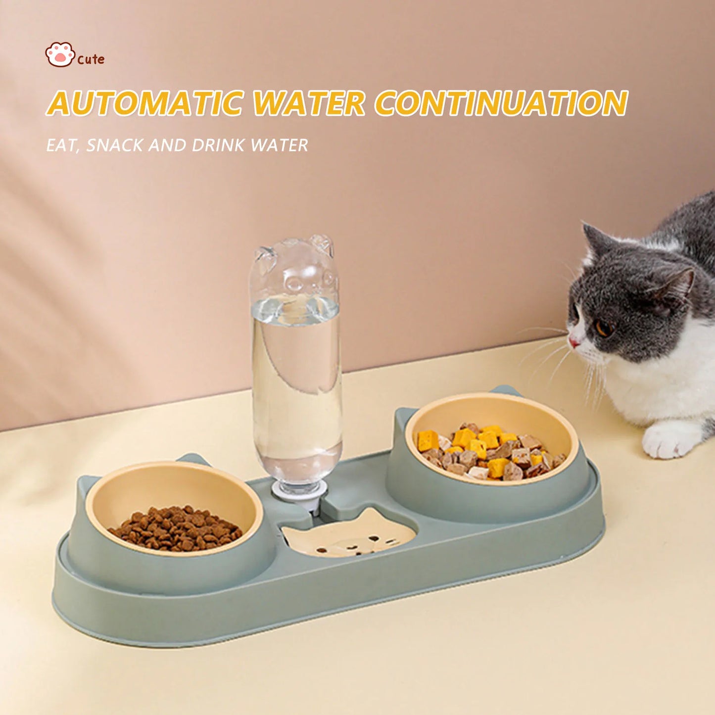 Pet Cat Bowl Automatic Feeder