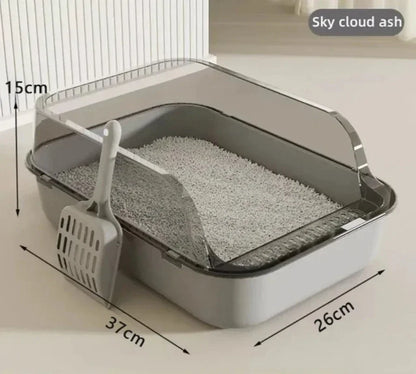 Kitty Sandbox Cat Litter Box Semi-enclosed