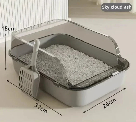 Kitty Sandbox Cat Litter Box Semi-enclosed