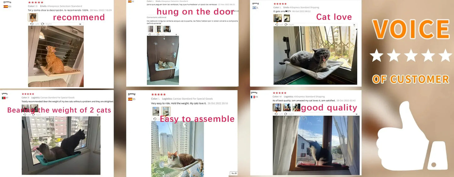 Window Mounted Cat Hammock Bed